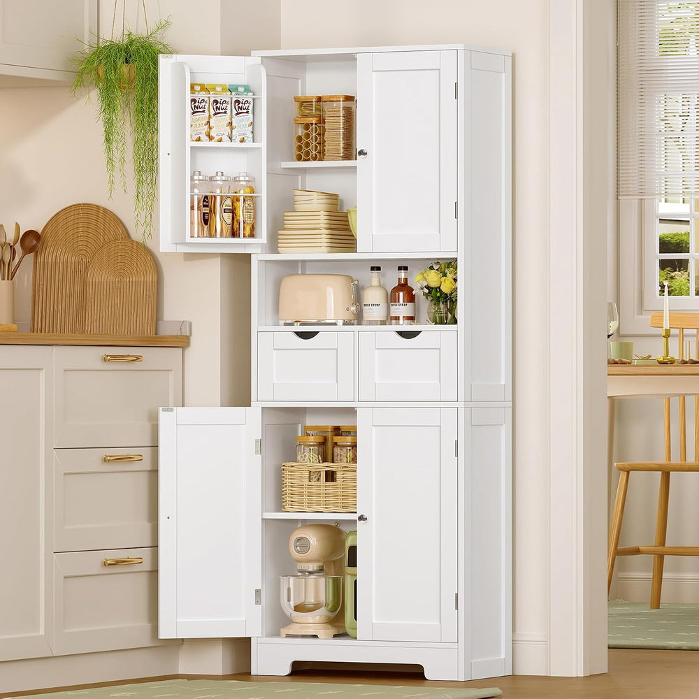 Kitchen Pantry Cabinet with 4 Door Shelves, Tall Storage Cabinet