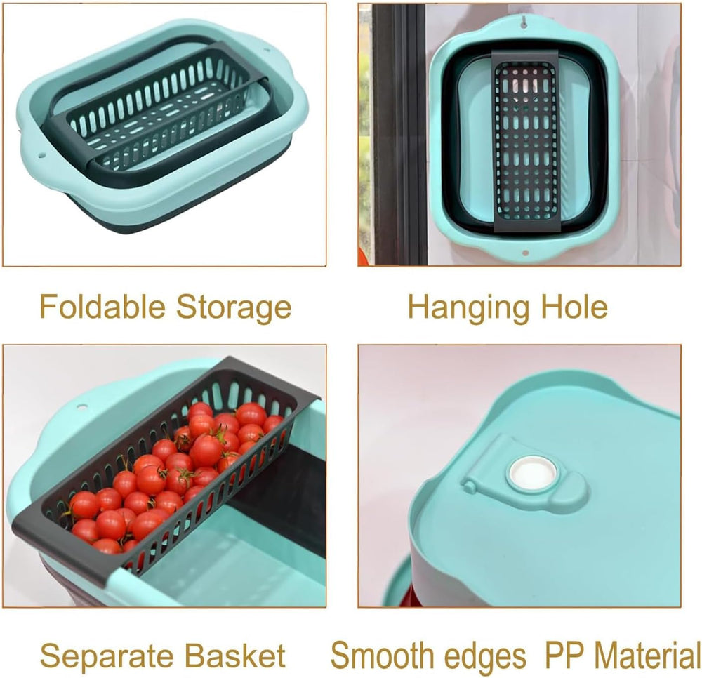 2.98 Gallon (11.28L) Collapsible Dish Basin with Drain Plug, Outdoor Multiuse...