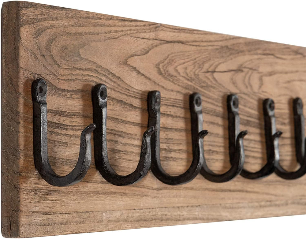 Rustic State Vagon Wall Mount Cast Iron Hooks Coat Towel Bag Hat Hanger Multi...