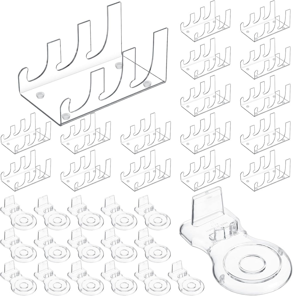 RattanView 16 Pcs Acrylic China Display 8 Stand, 8 Plate Cup