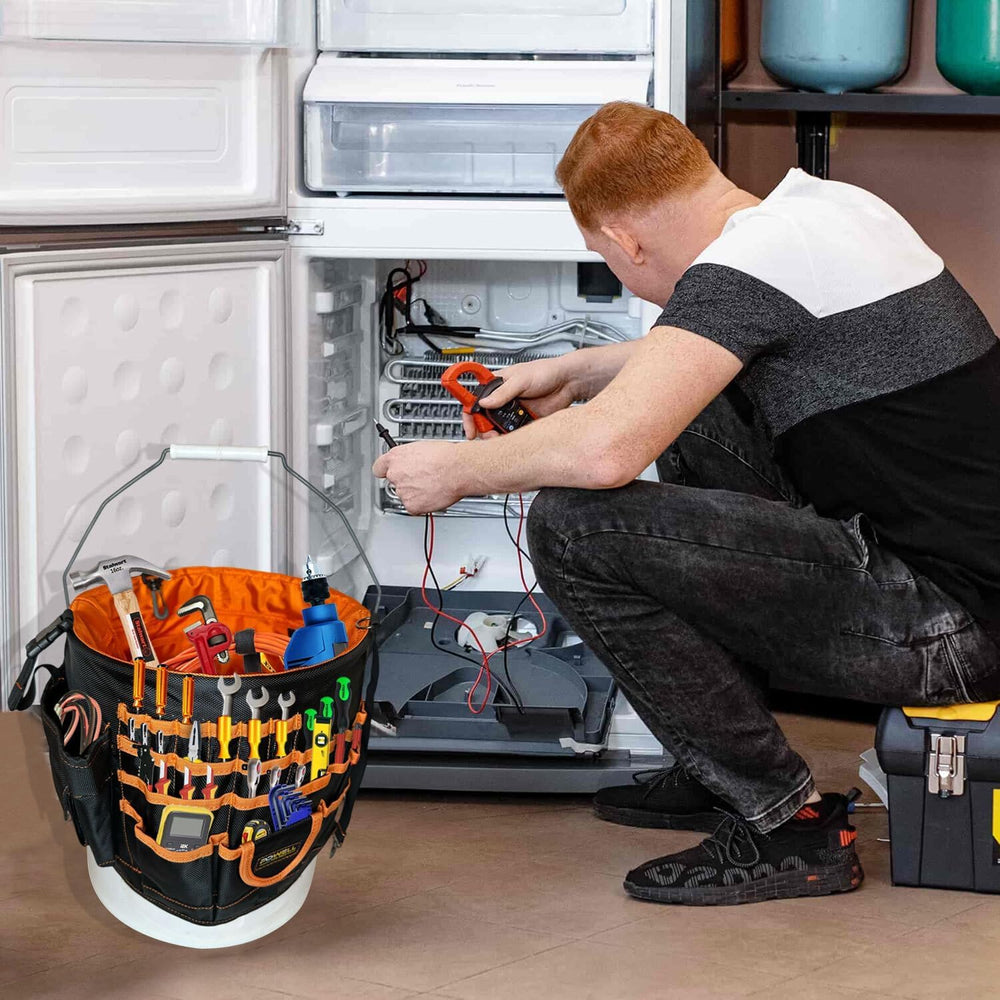 5 Gallon Bucket Tool Organizer Bag - Lightweight Tool Organizer Bag with 60 P...