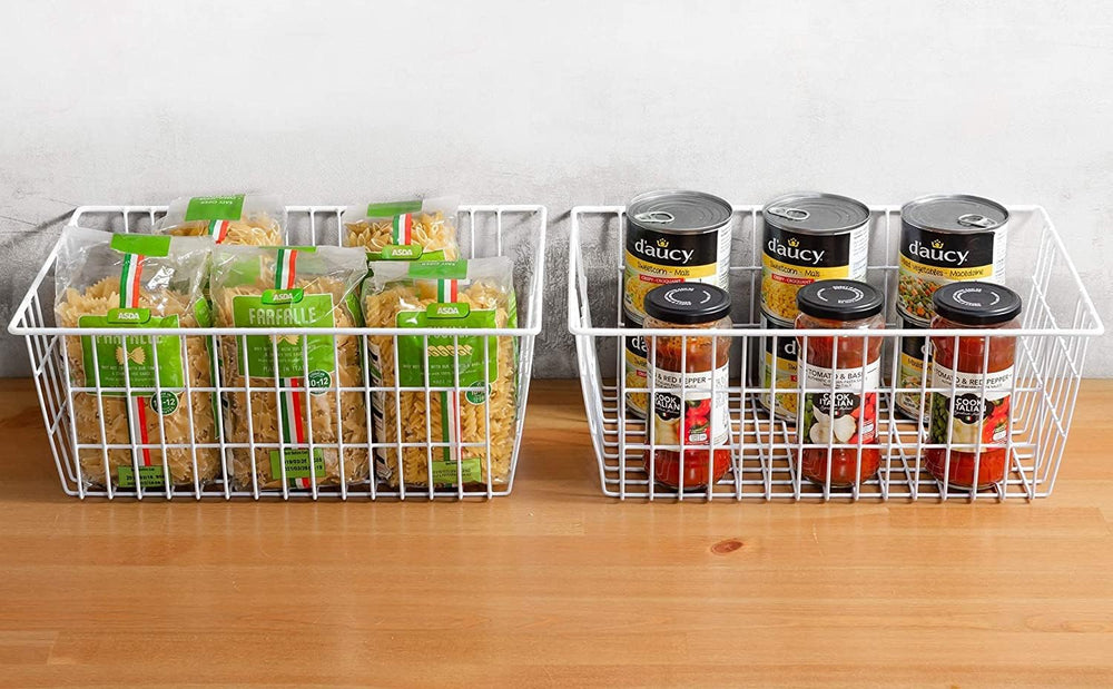 Redrubbit Wire Storage Baskets, Large Farmhouse Metal Freezer Basket Storage ...