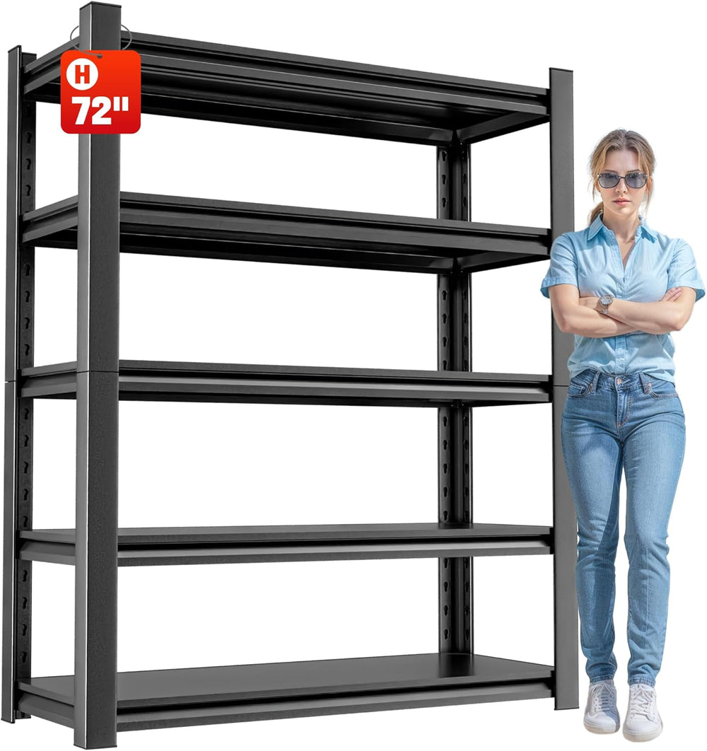 OLLRRACT 5-Tier Garage Shelving, Metal Storage Shelves, Utility Shelf