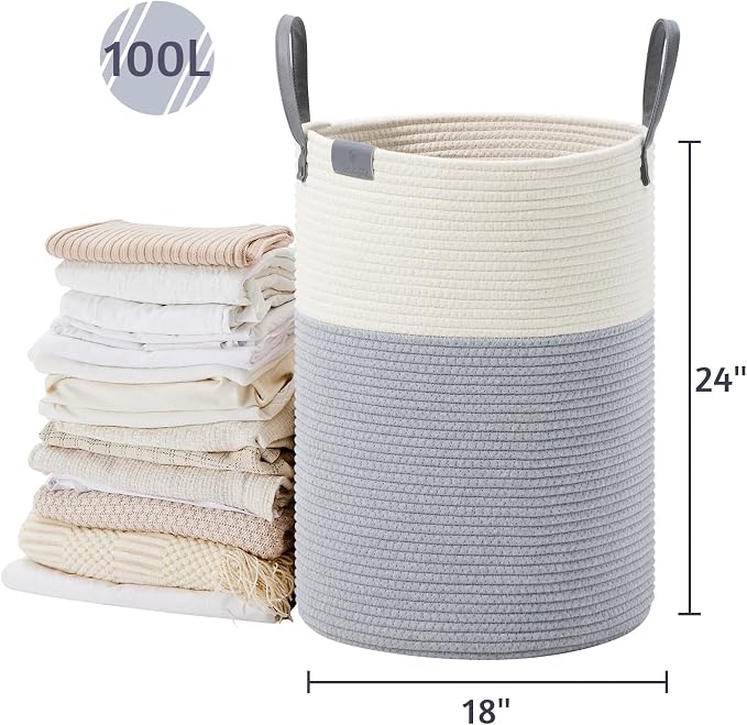 VIPOSCO Tall Laundry Basket, Large Dirty Clothes Hamper