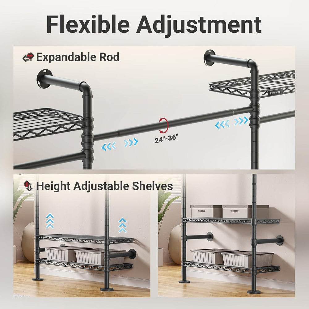 Timate L4 L Shape Garment Rack Heavy Duty Clothes Racks for Hanging Clothes, ...