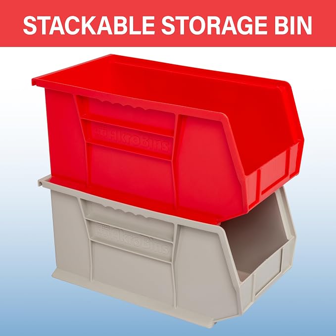 Akro-Mils 30240 AkroBins Plastic Storage Bins, Space-Saving Stackable Bins (1...