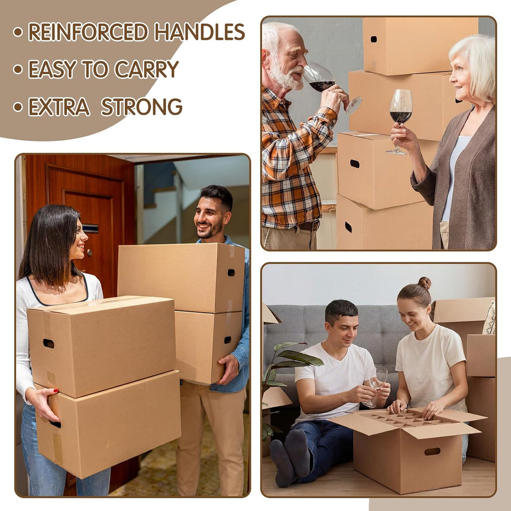 10 Sets Moving Boxes for Glasses with Divider Kits, 24 x 12 x 11 Inch Glasswa...