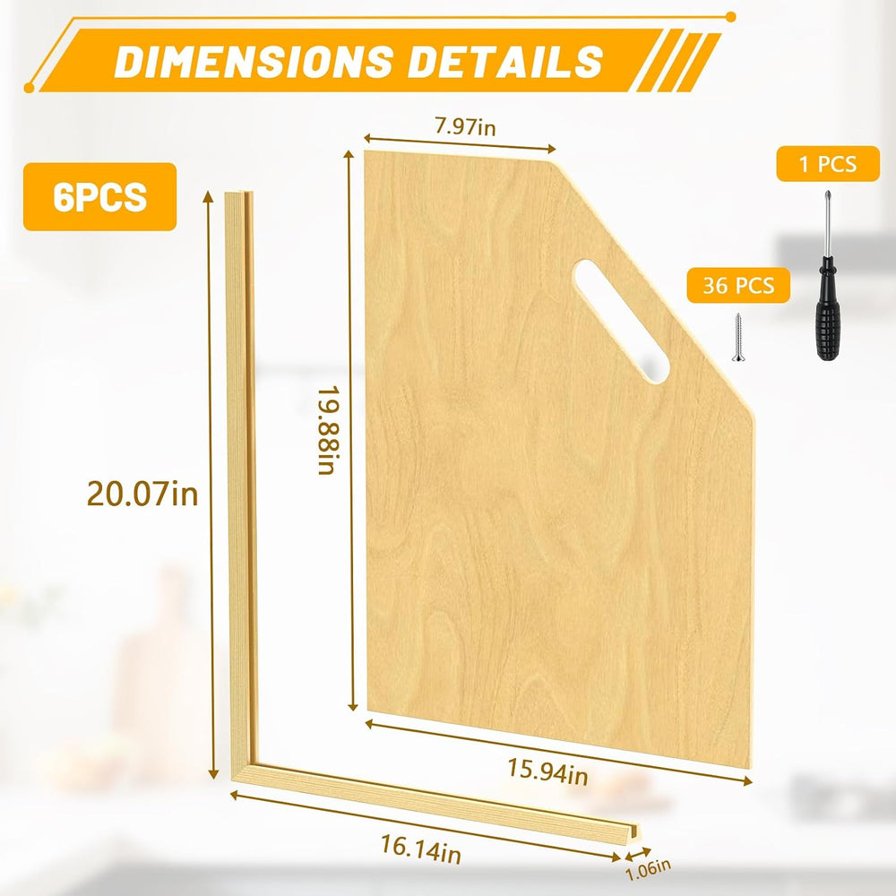 6 Pack Wood Tray Dividers Organizer For Kitchen Cabinet