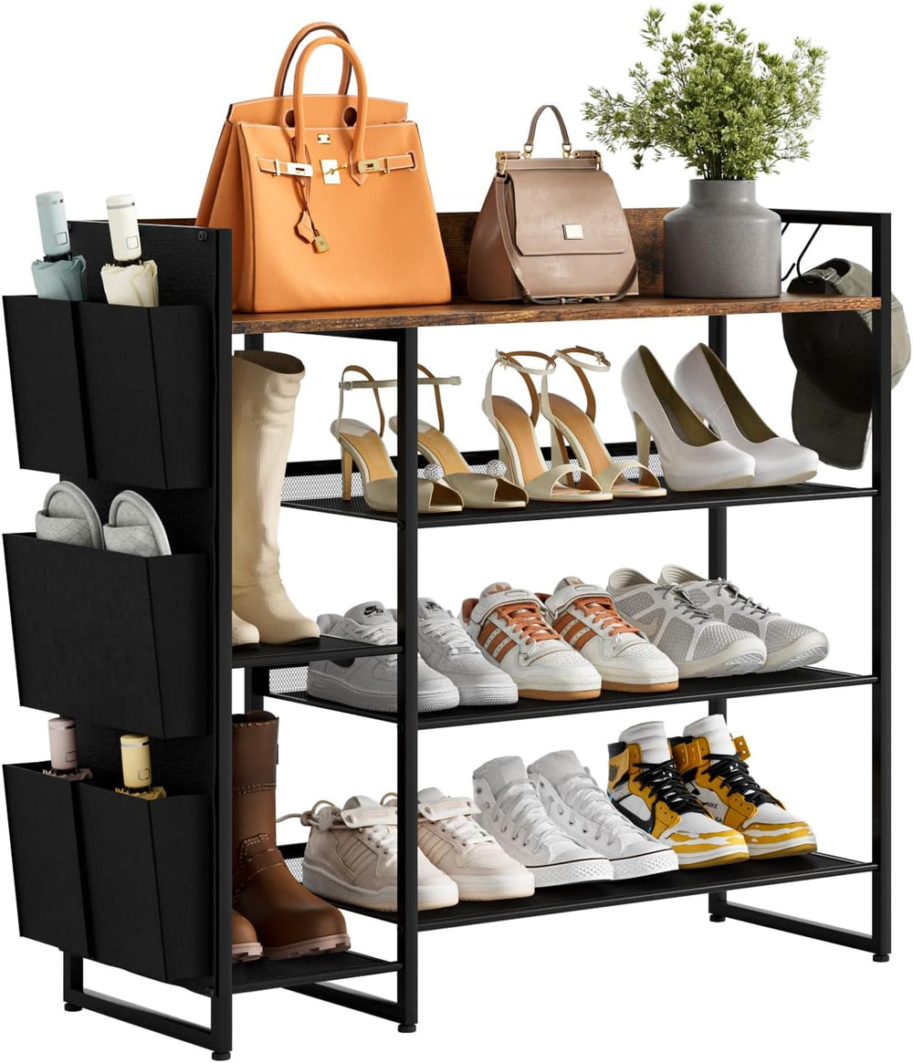 Shoe Racks Bench,Shoe Organizer with Bench for Closet- Free Standing Boot and...
