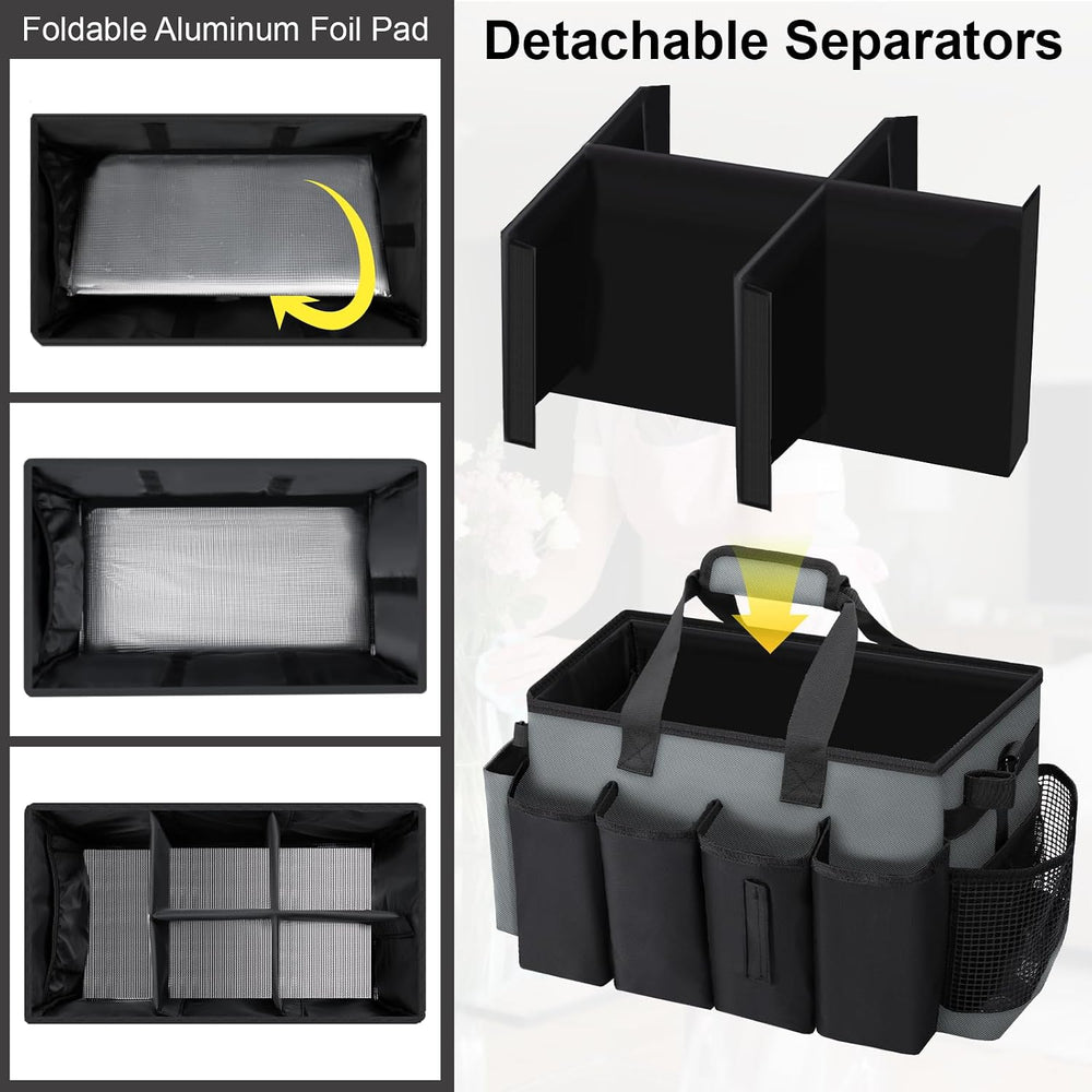 Wearable Large Cleaning Caddy Bag for Housekeepers (Black&Gray)