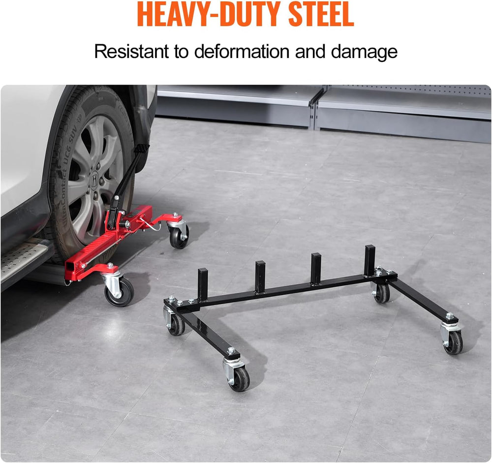 VEVOR Car Dolly Rack, Storage Rack with 360° Rotatable Wheels, Hydraulic Ratc...