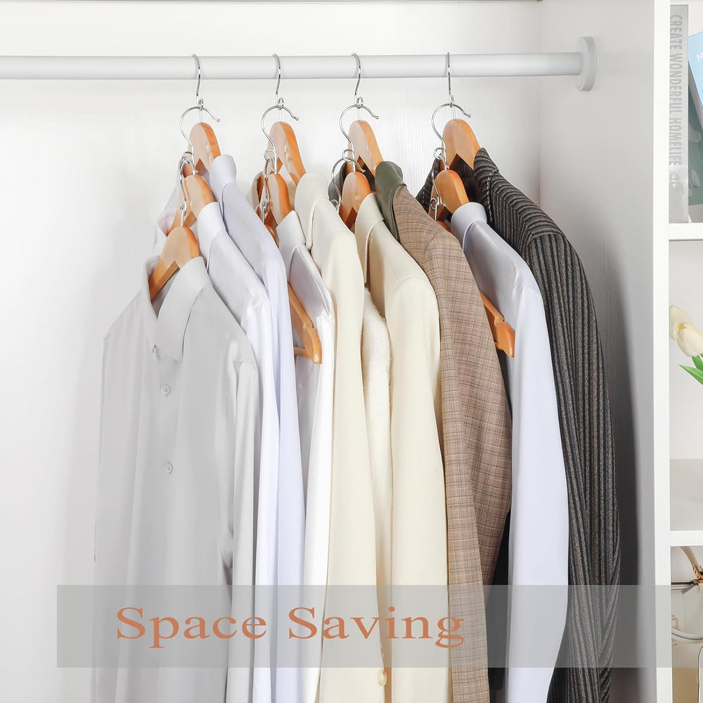 TOPIA HANGER Wooden Hangers 30 Pack, Space Saving Coat Hanger with 360° Swive...