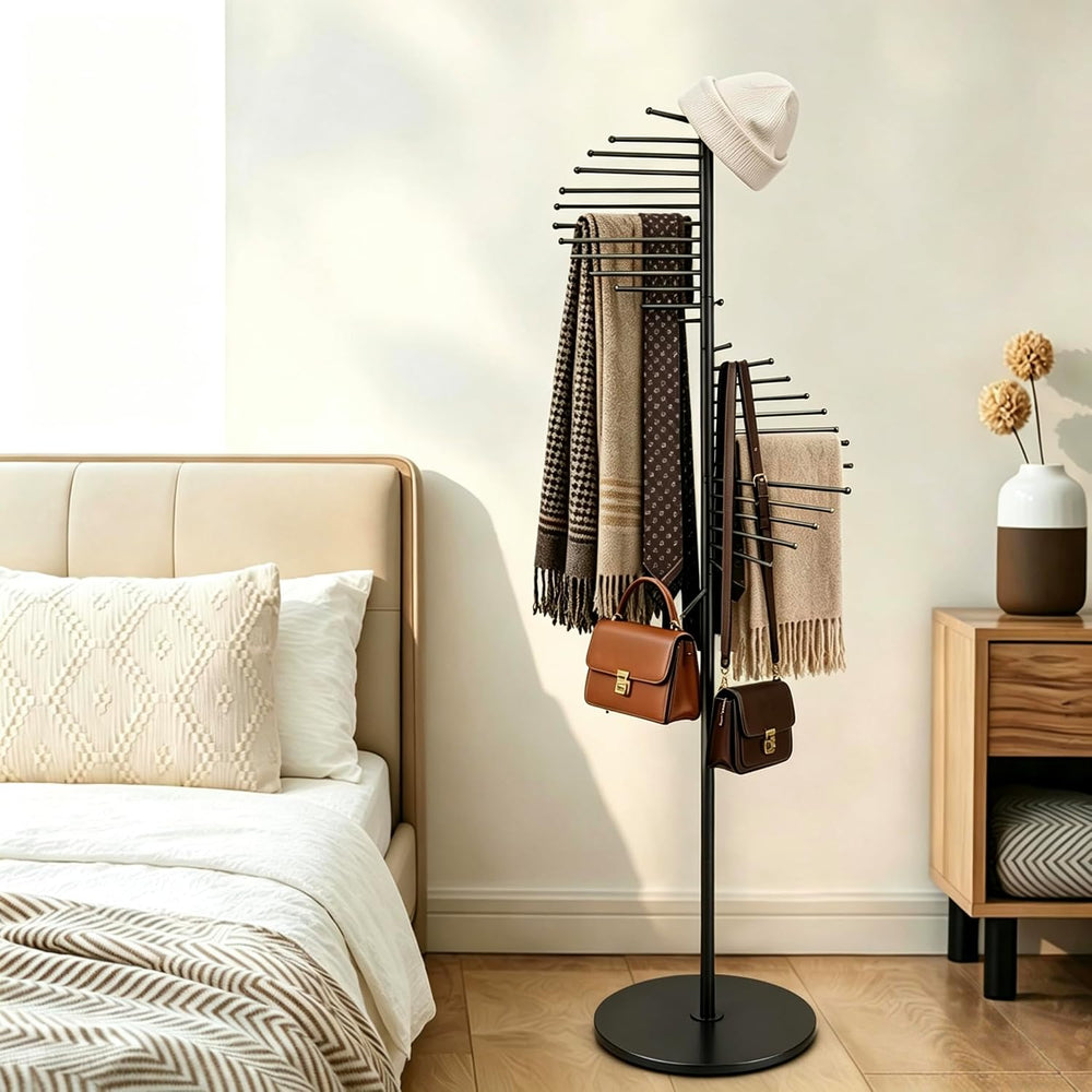 Freestanding Scarf Display Purse Tie Rack Shawl Stand Hijab Hanger