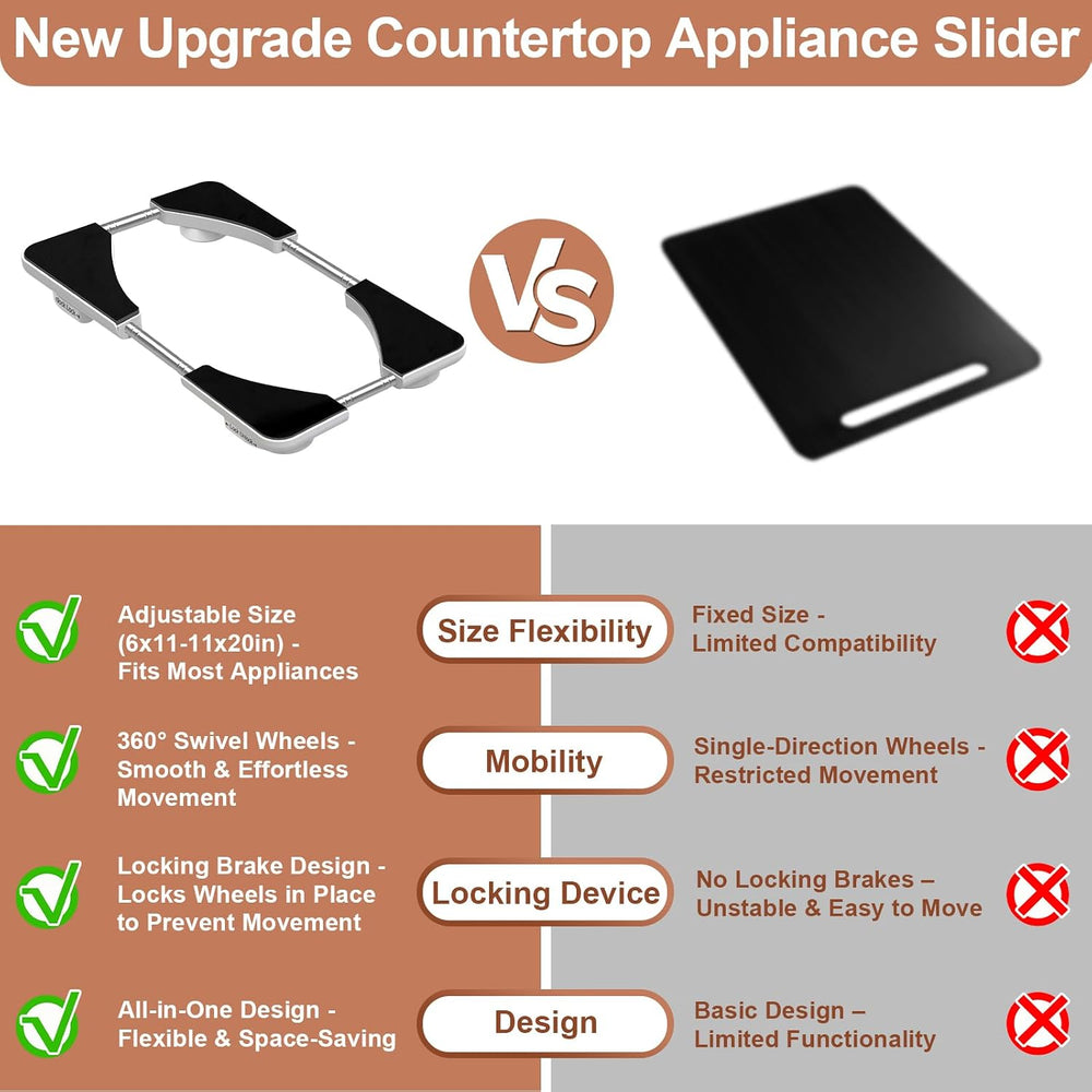 Adjustable Appliance Slider Tray - Expandable 6" x 11"- 11" x ...