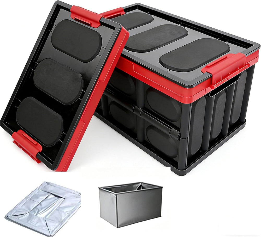 Collapsible Storage Crate, 55L(14.5Gal) Car Trunk Organizer Foldable Bin with...