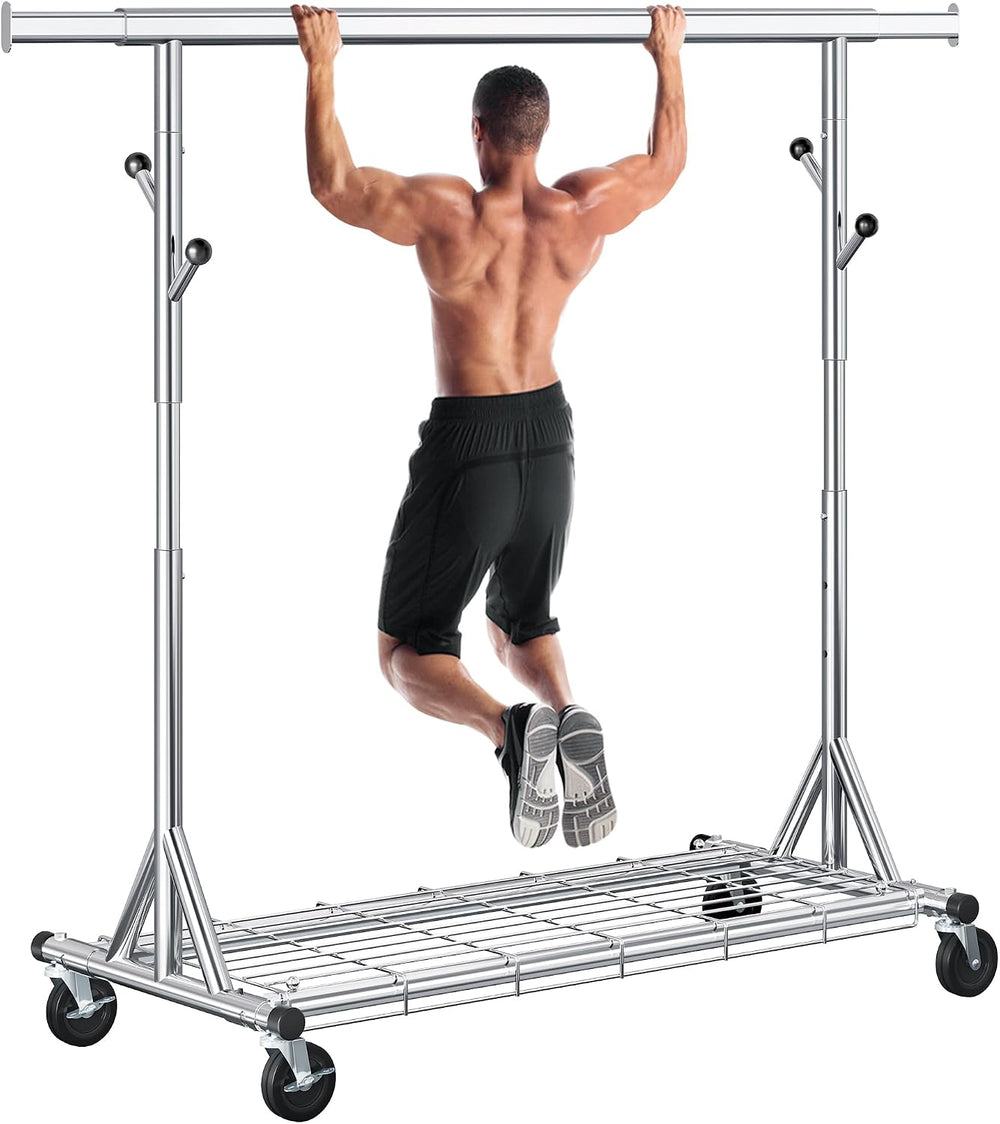 Gewudraw Clothes Rack Heavy Duty 630 LBS Capacity-Rolling Clothing Rack