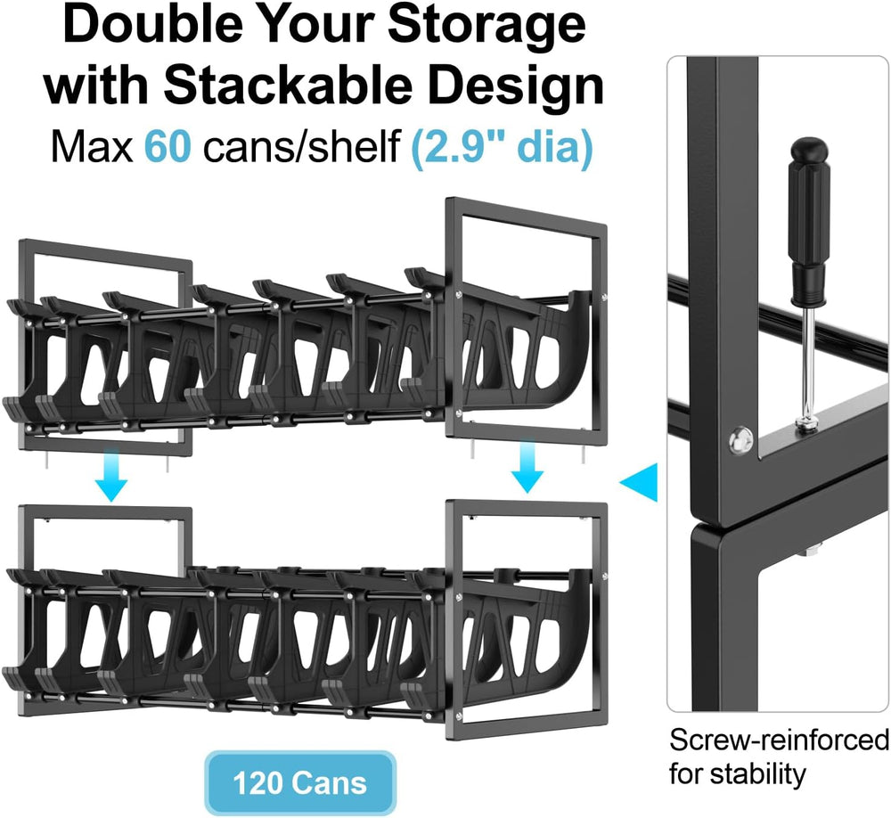 iSPECLE Can Organizer for Pantry - Auto-Rolling, Expands to Hold 60 Cans