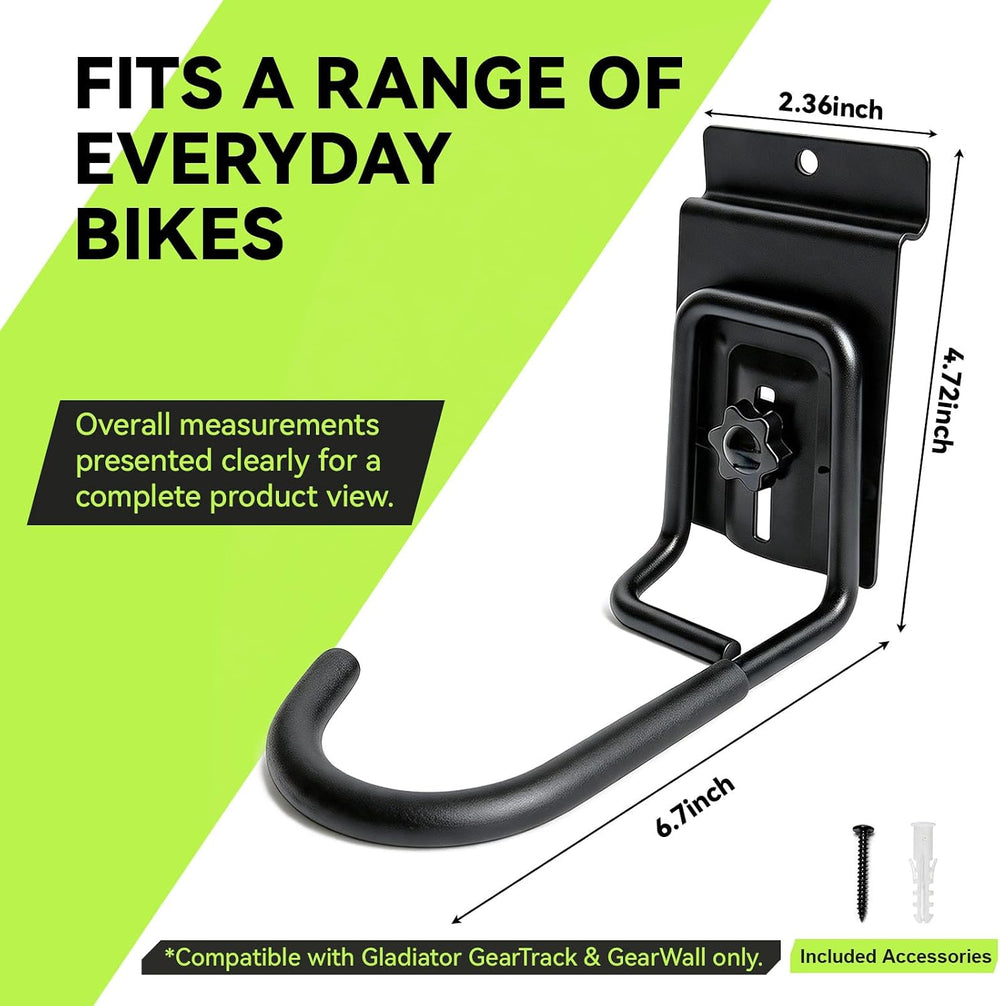 Locking Bike Storage Hooks Compatible with Gladiator GearTrack & GearWall...