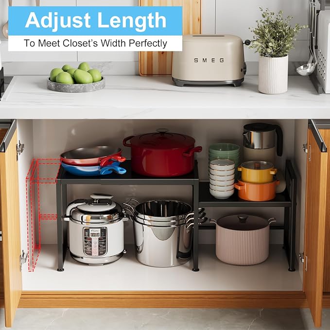 44.3 Inches Expandable Metal Storage Shelves, 150LBS Heavy Duty Shelving Units