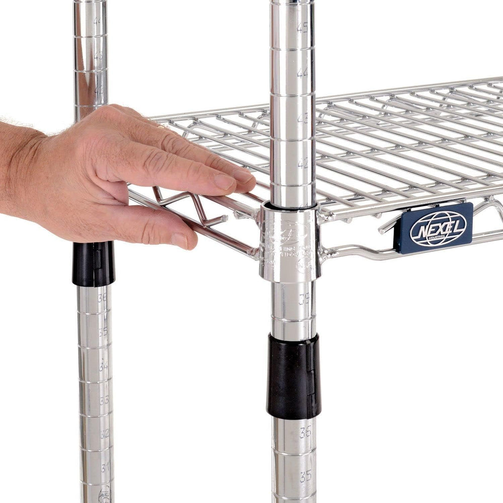 Nexel Adjustable Wire Shelving Unit, 4 Tier, Commercial Dry Storage Rack, 18&...
