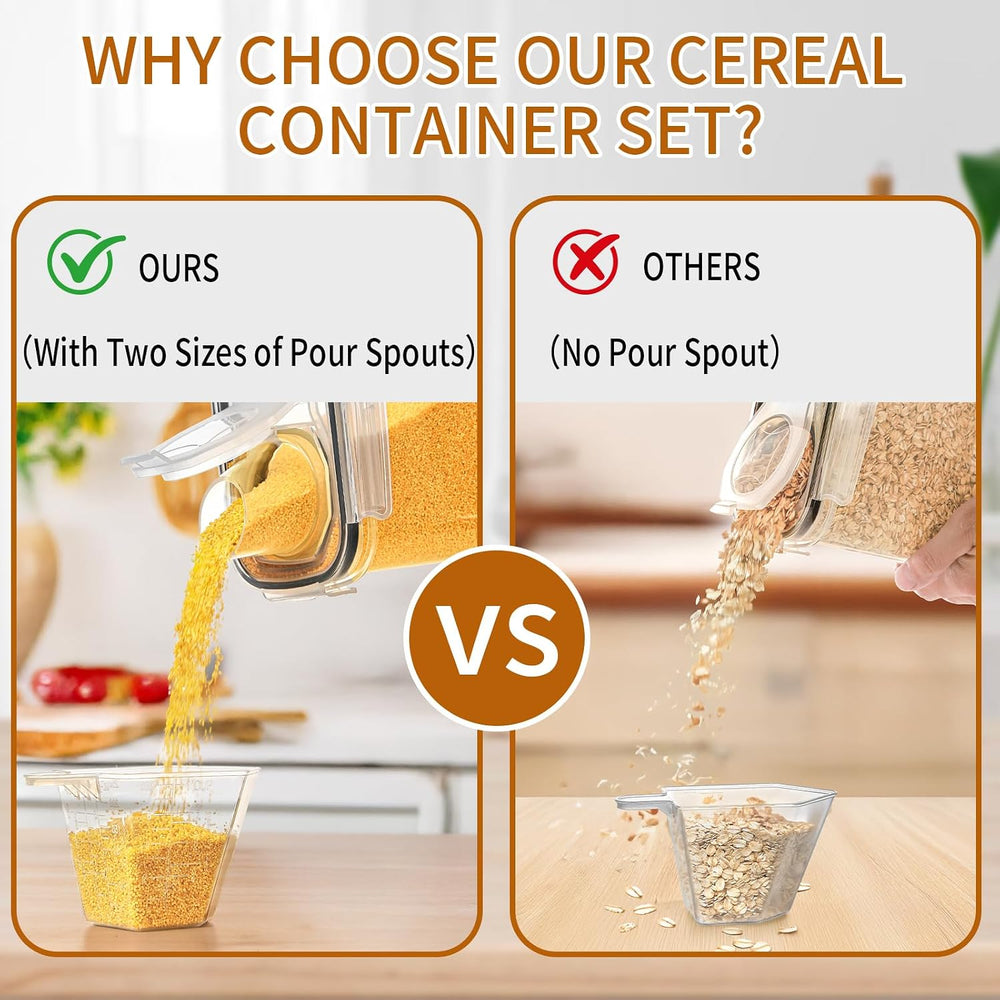 Cereal Containers Storage Set (4L / 135.2oz), 8PCS Airtight Food Storage Cont...