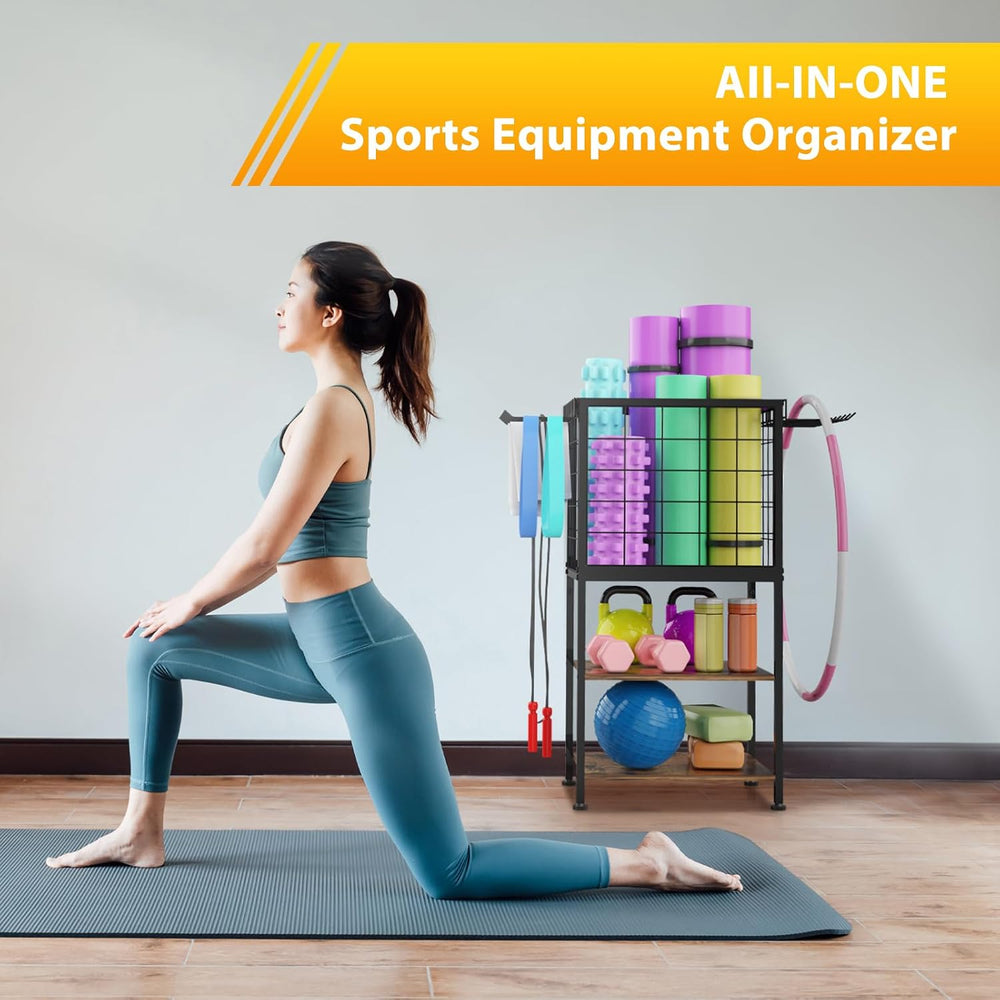 NORCEESAN Home Gym Storage Exercise Equipment Organizer for Home