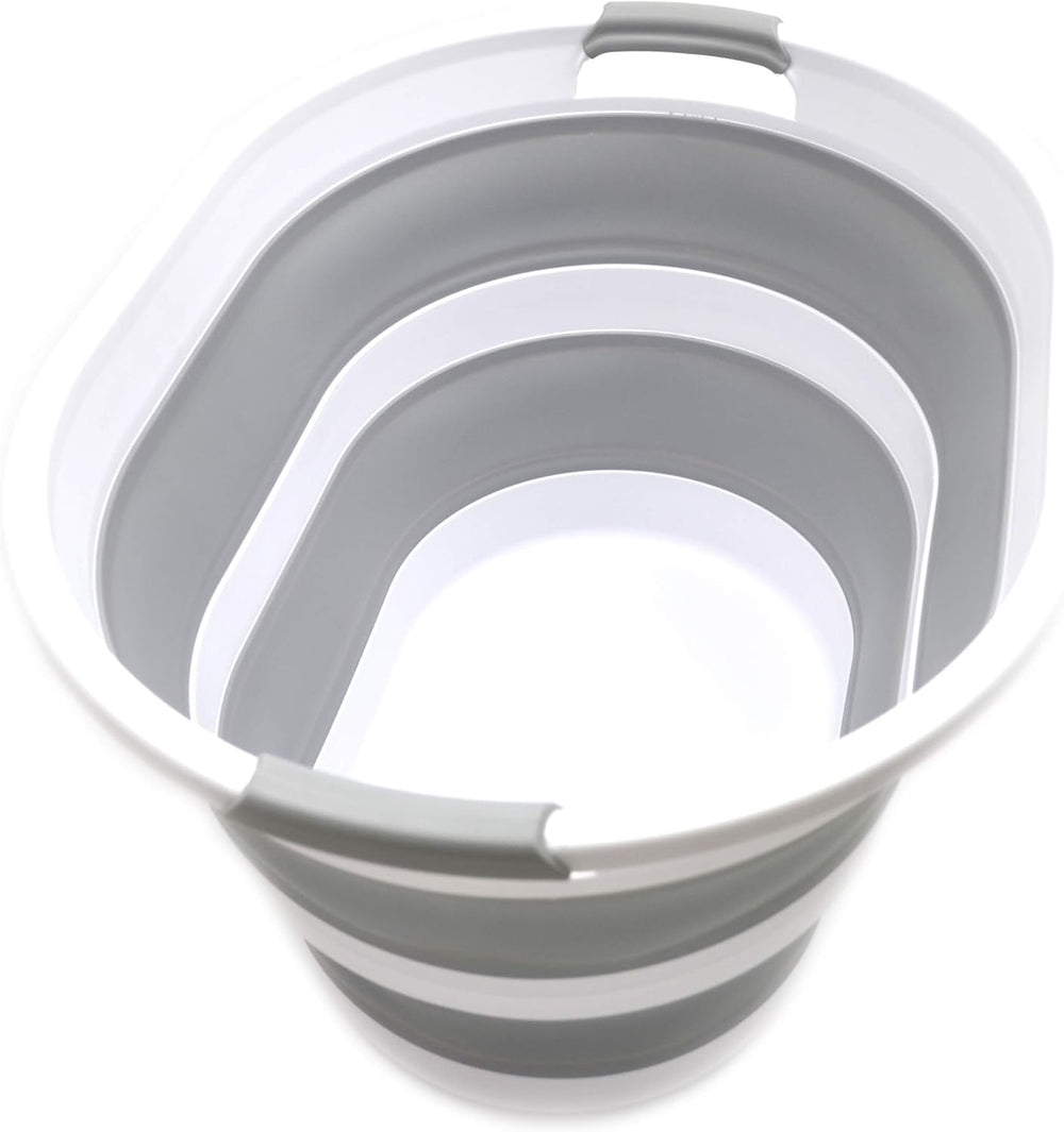 SAMMART 34L(8.98 Gallon) Set of 2 Collapsible Plastic Laundry Basket-Oval Tub...