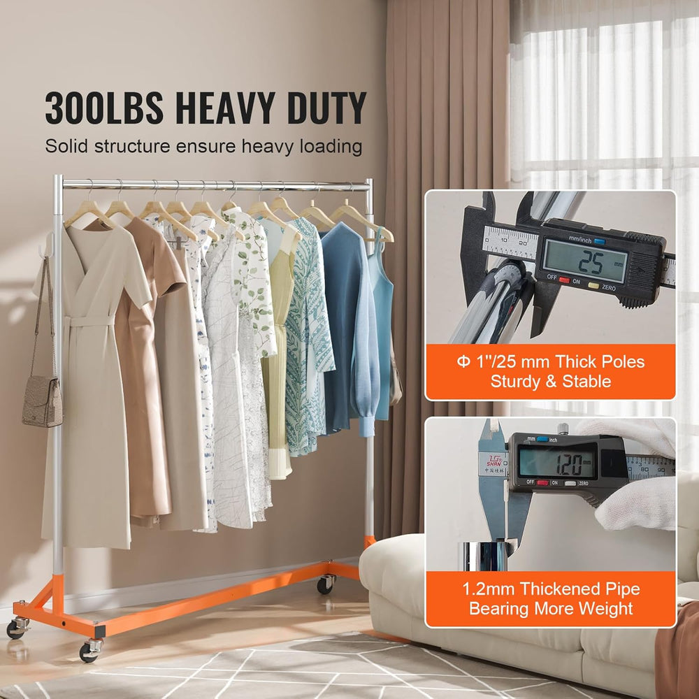 VEVOR Z Rack, 300 lbs Industrial Grade Z Base Garment Rack, 24" x 63&quo...