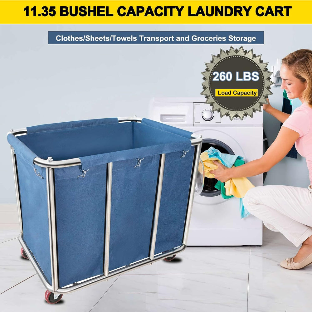 Commercial Laundry Cart with Wheels,400L Heavy Duty Laundry Hampers