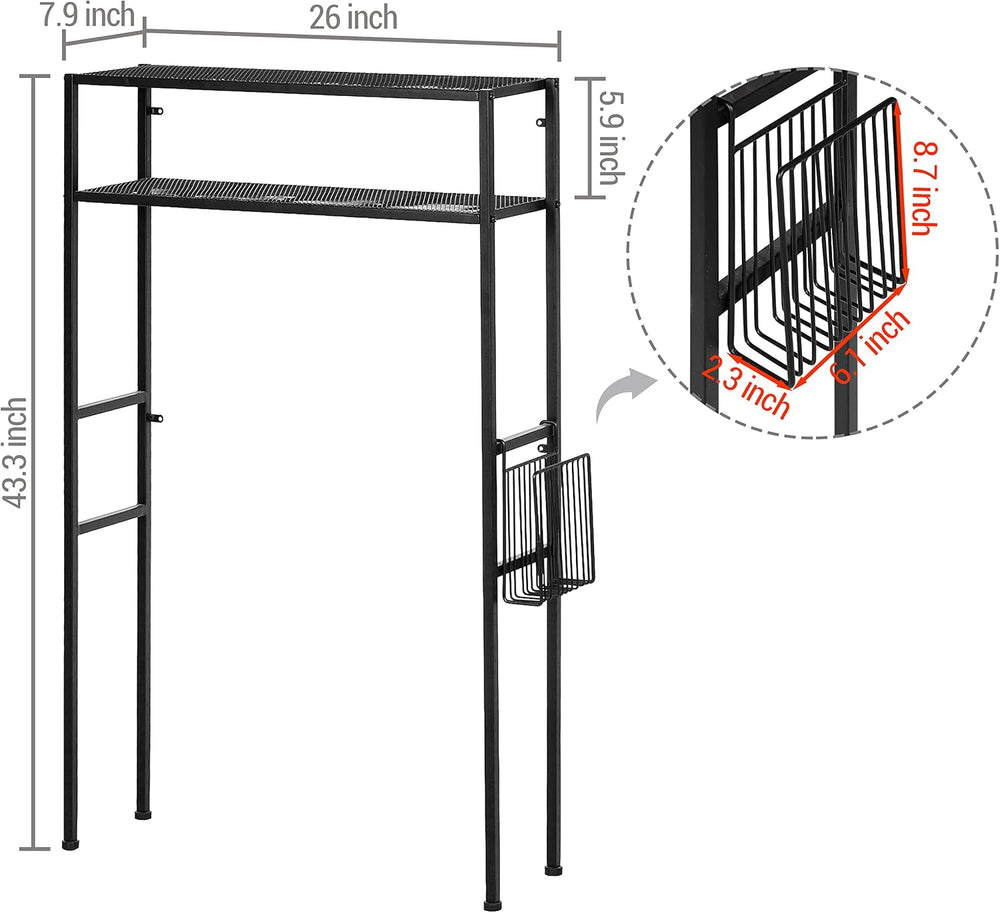 MyGift 2-Tier Over The Toilet Storage Rack, Over Toilet Bathroom Organizer, F...