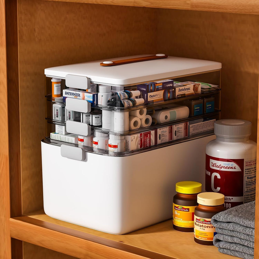 funest 4- Tier Medicine Storage Box Organizer Portable First Aid kit Box Sewi...