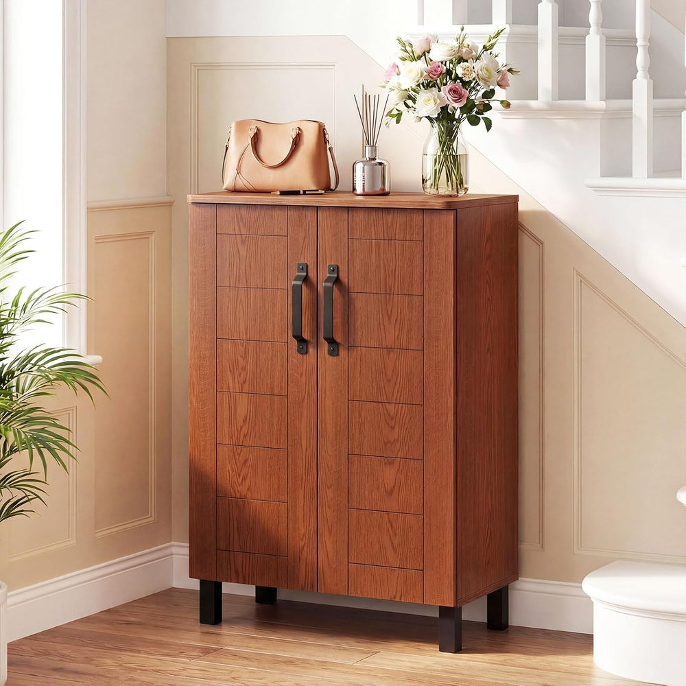 GIANTEX 5-Tier Shoe Storage Cabinet for Entryway (Brown)