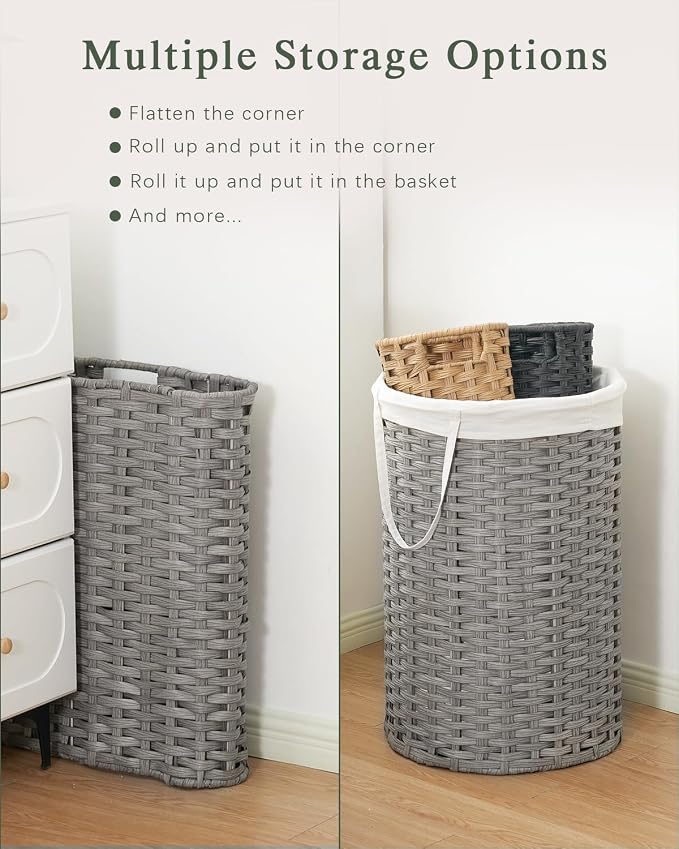 Laundry Hamper with Lid Laundry Basket with Lid 19.0 Gal Round Laundry Basket