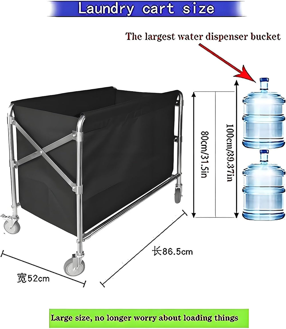 Commercial Laundry Cart Foldable Laundry Carts with Wheels (400L), 12 Bushel ...