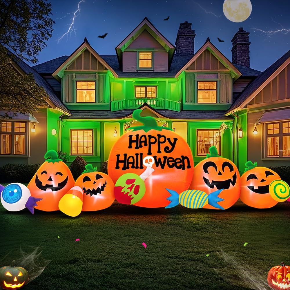 8FT Halloween Inflatable Decorations Outdoor, Halloween Decoration Outdoor In...