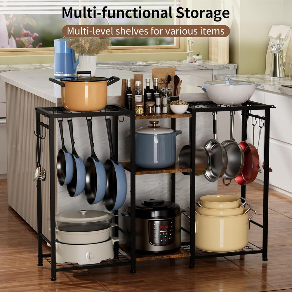Pot Rack —Expandable Pot and Pan Organizer Rack, Freestanding Kitchen Pot and...