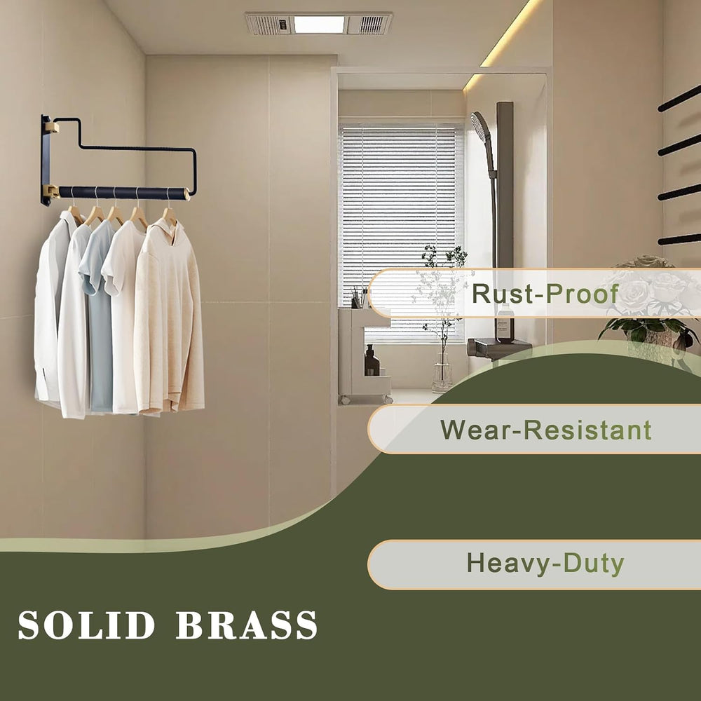 NEWRAIN Clothes Drying Rack, Laundry Racks for Drying Clothes, Wall Mounted S...
