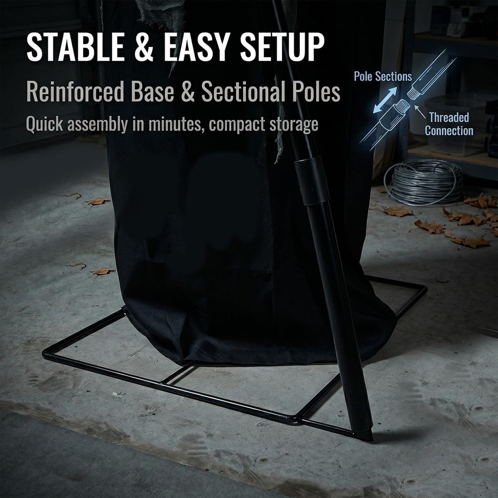 9FT Animated Grim Reaper Halloween Decoration - Sound Activated Halloween Ani...