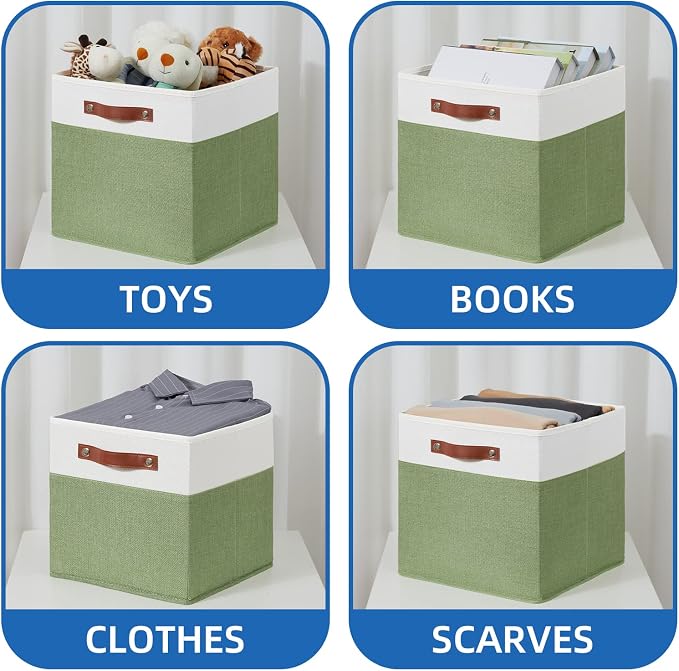 Temary 13 Inch Cube Storage Bin 4 Pack Fabric Storage Cubes Fabric Storage Bin
