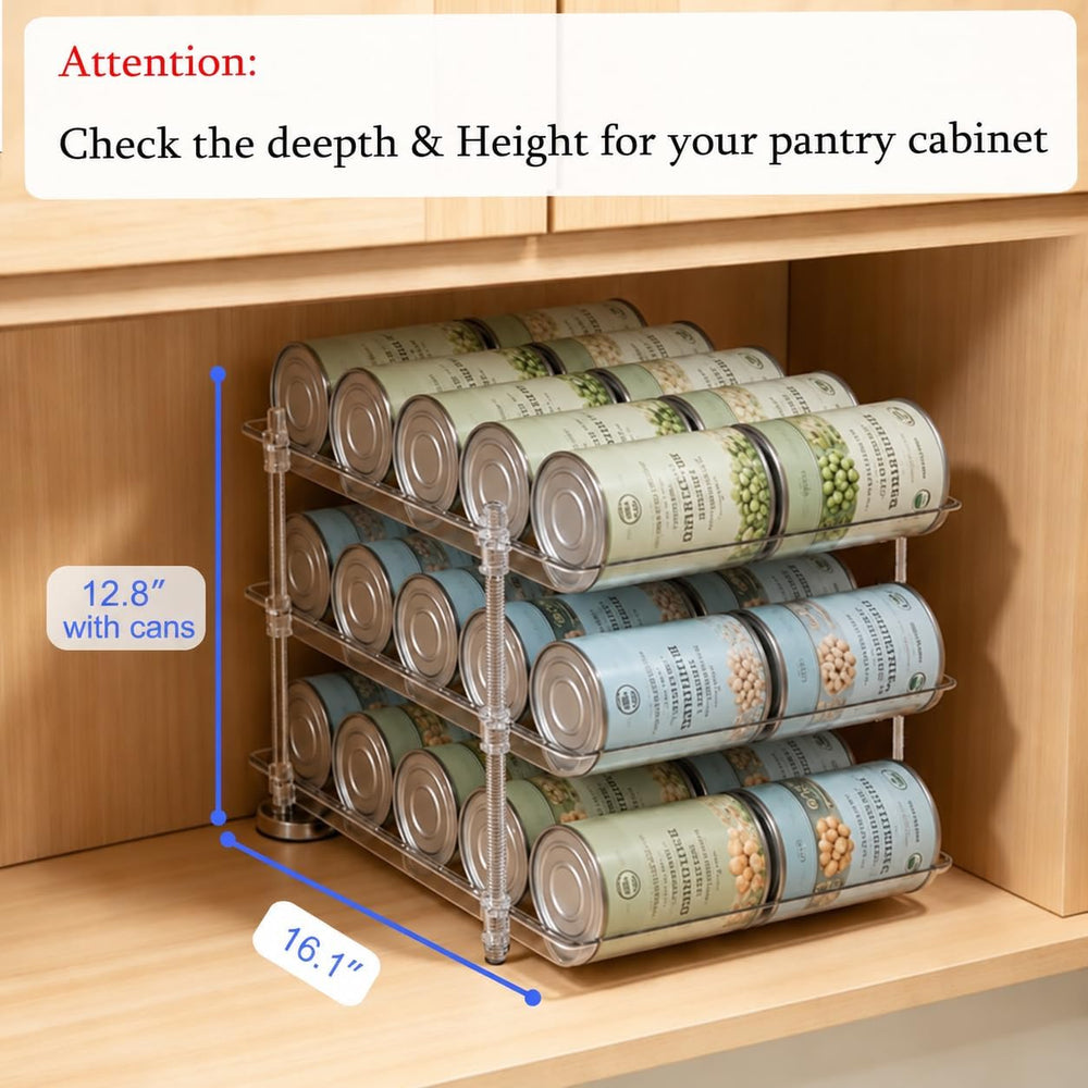 Sotfamily Canned Food Organizer for Pantry, 2 Pack Holds 60 16oz Cans