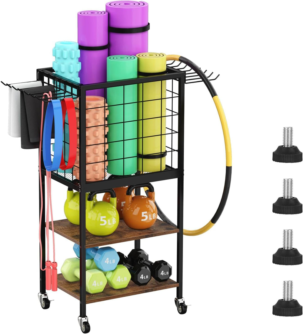 NORCEESAN Home Gym Storage Exercise Equipment Organizer for Home