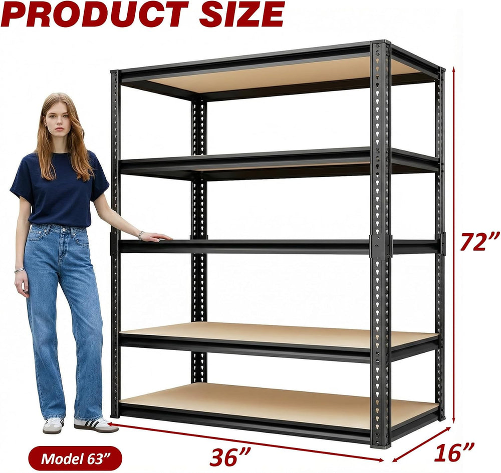 Durstruct Storage Shelves 5 Tier Adjustable Garage Shelving 2400LBS