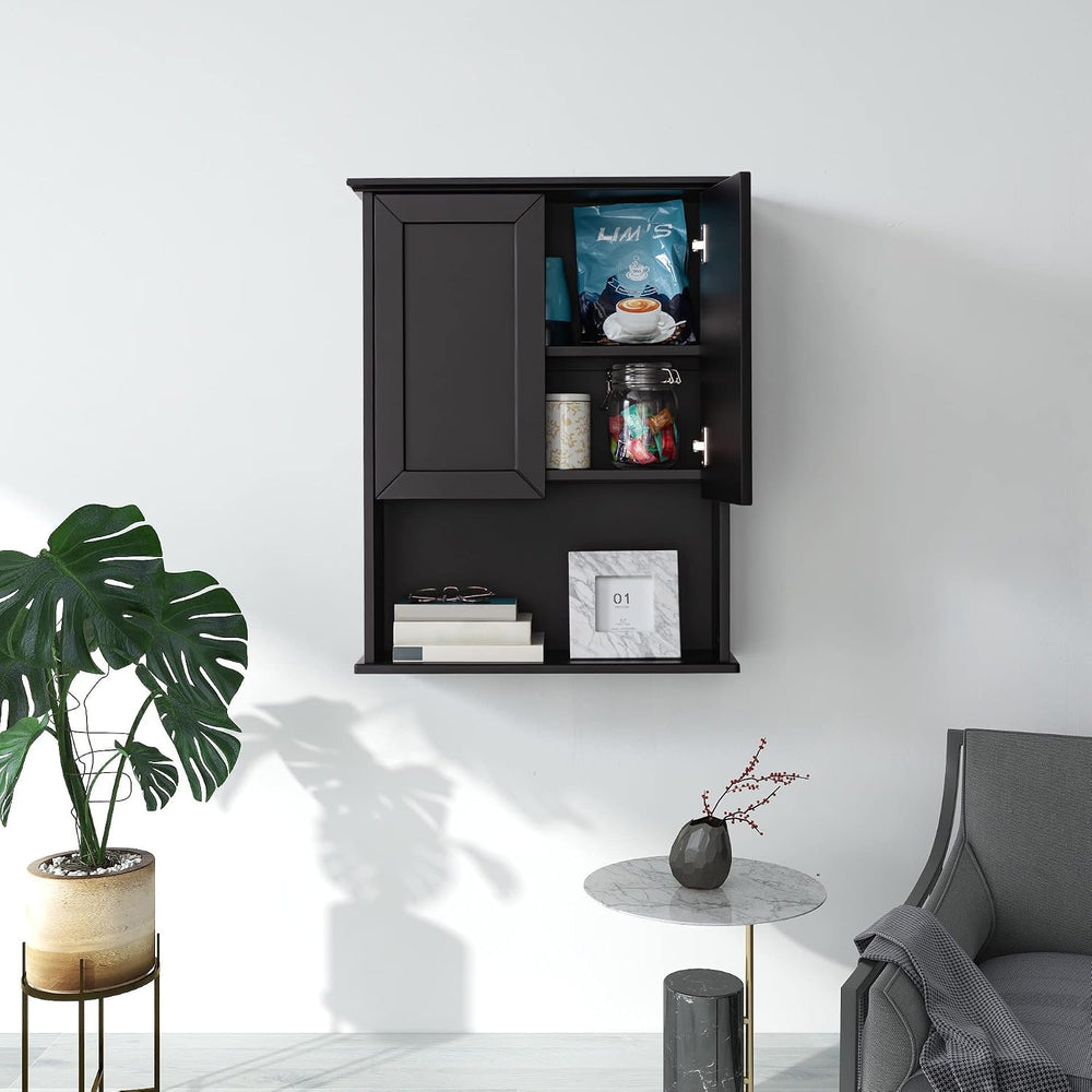 Bathroom Wall Mounted Wood Medicine Cabinet with Adjustable Shelf