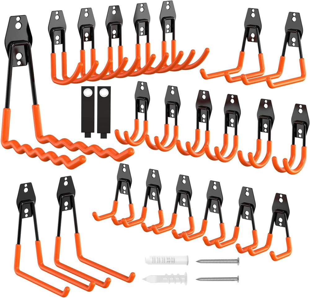 Garage Hooks Heavy Duty Garage Storage Hooks 24 Pack, Utility Steel Wall Moun...