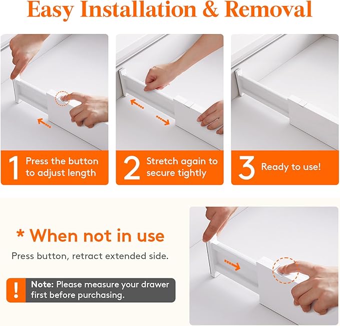 Lifewit 10 Pack Drawer Dividers 4" High, 11-17" Adjustable Dresser ...