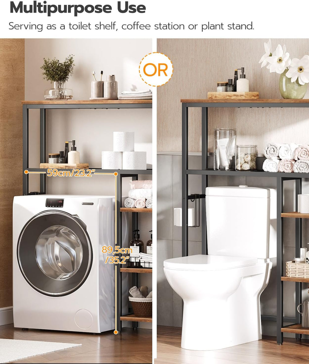 HOOBRO Over The Toilet Storage Cabinet, Freestanding Bathroom Organizer with ...