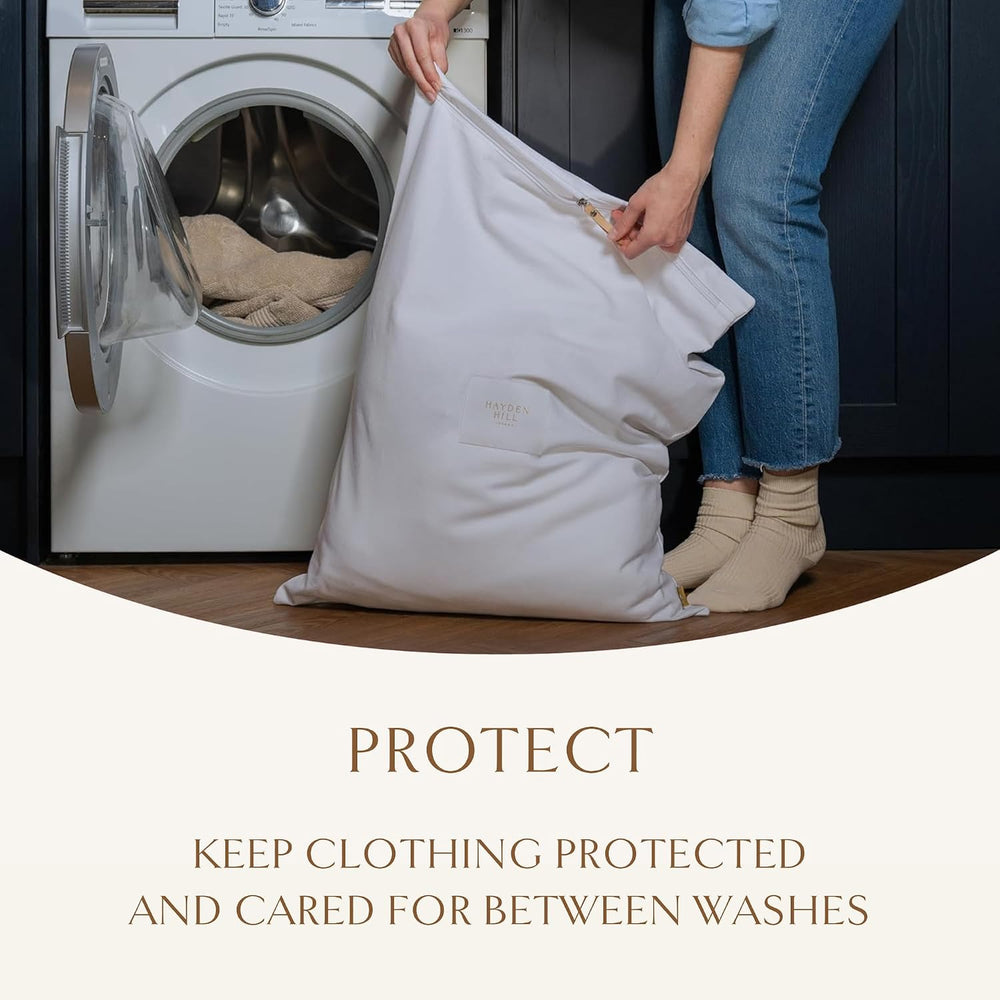 Hayden Hill Luxury Organic Cotton Travel Laundry Bags, Small & Large 2 Pack