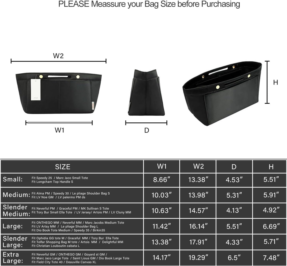 ZTUJO Purse Organizer Insert For Handbag & Tote Shaper,Tote Bag Organizer...