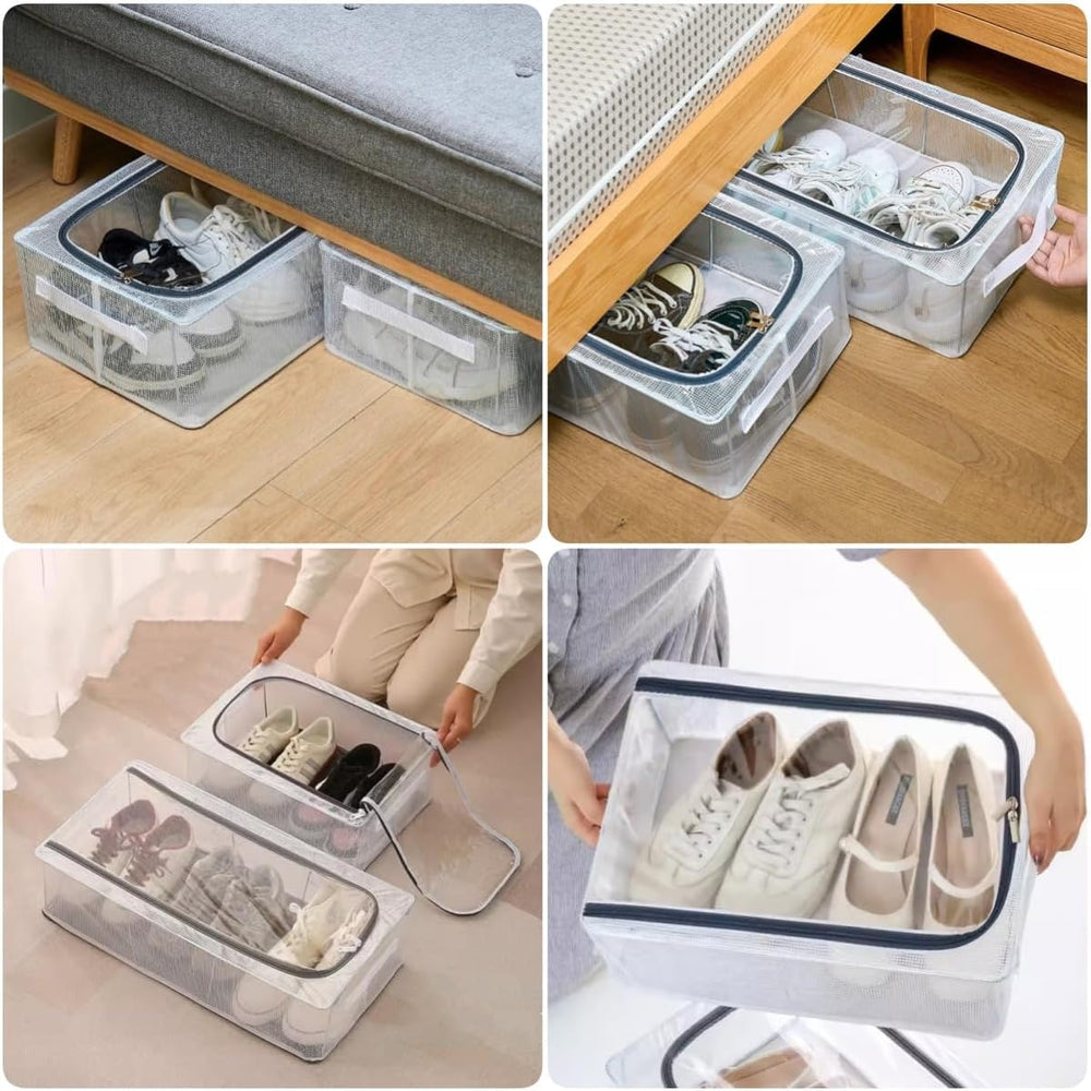 3 Pack Clear Shoe Closet Organizer for Boots Sneaker, 15.8" x 11.8"...