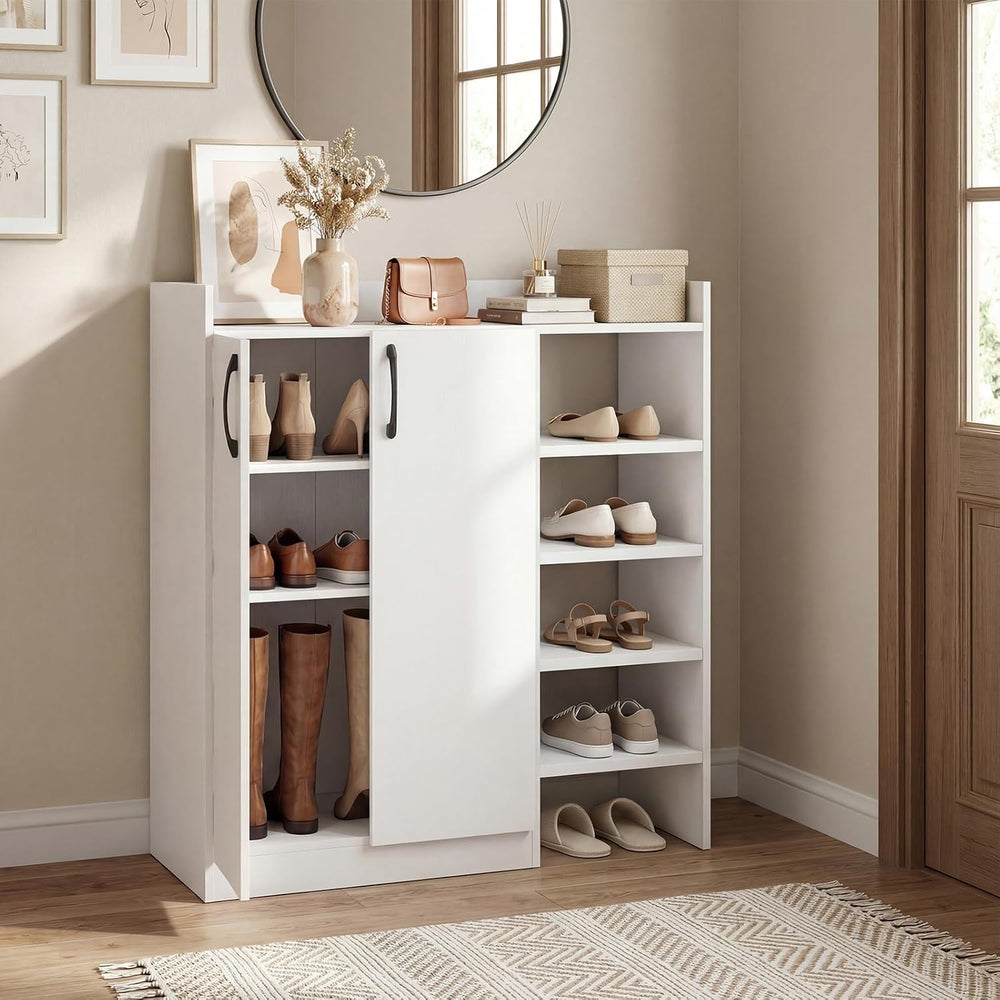 GOFLAME Shoe Cabinet with Doors, Modern Shoe Rack Organizer with 2 Adjustable...